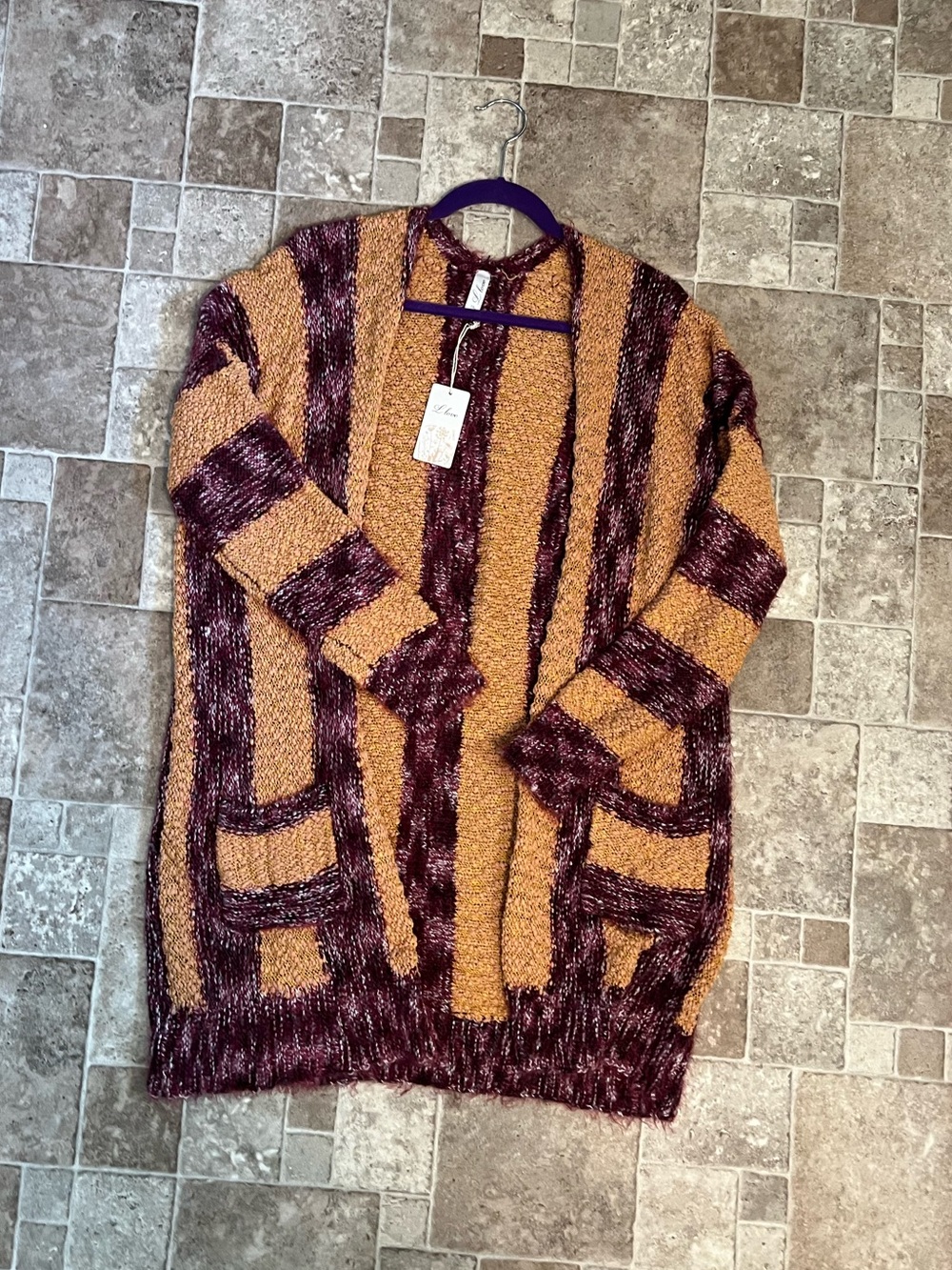 NWT 3X L Love Open-Front Striped Cardigan